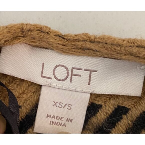 Loft Plaid Poncho Set Of 2 Black & Tan Red & White Fringed Hem Small - Picture 6 of 13